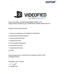 Secplan Videofied Fortgeschrittenen Produktschulung